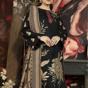 Vêtements pour femmes Robe en lin à manches longues de couleur unie de grande taille/Robe en lin Offre Spéciale avec motif brodé - Product Image 4