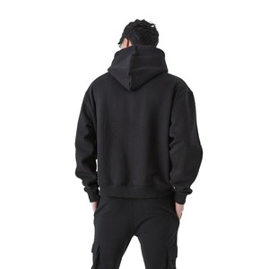 Sweat à capuche pull noir en molleton lourd de style chaud avec poche imprimée camouflage sur la poitrine avant sweats à capuche chauds surdimensionnés pour hommes - Product Image 2