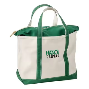 Sac fourre-tout en toile de coton tendance personnalisé fermeture à glissière bandoulière taille personnalisable logo réutilisable imprimé pour faire du shopping - Product Image 4