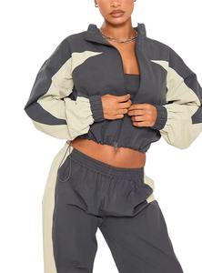 Ensembles de survêtement de sport pour femmes personnalisés, ensembles de jogging avec fermeture éclair, pantalons de jogging d'entraînement, coupe-vent en nylon, ensembles de survêtement - Product Image 3