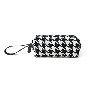 JACQUARD Large Leather Travel <b>Washbag</b> Zipper Closure Customized Logo Bohemian Geometric Pattern Factory-Direct New Arrival <b>Women</b> - Product Image 1