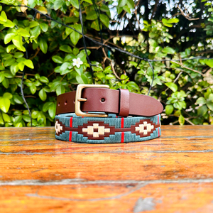 Cinturón de polo de cuero de búfalo de agua reciclada con hebilla de latón Hecho a mano Casual Calidad Premium - Product Image 1