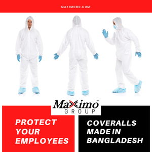 Overoles con capucha de película SF microporosa tipo 5 Tipo 6 industriales desechables de bajo costo a prueba de agua transpirable seguridad hecho Bangladesh - Product Image 3