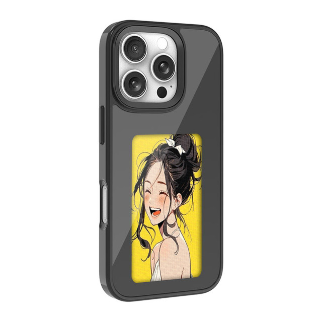 Smart NFC Luxury Mobile Phone Case 16/15/14/13 Pro Max Plus Four-Color E-Ink Screen Customizable DIY Pattern Shockproof Case