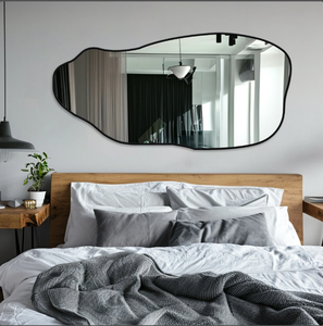 Rregular Modern <b>Mirror</b>, Asymmetric <b>Gold</b> Framed <b>Mirror</b>, Aesthetic Wall <b>Mirror</b> - Product Image 4