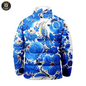 แจ็กเก็ตฤดูหนาวของผู้ชายผ้าแคนวาสซับลิเมชันพร้อมคอตั้งและแจ็กเก็ตฤดูหนาวพิมพ์ลายดีไซน์ใหม่ - Product Image 6