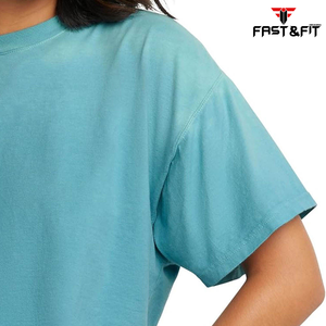 Nuevo estilo de dama de manga corta gimnasio Yoga Fitness entrenamiento camiseta tela de punto con decoración de plumas de longitud larga - Product Image 6