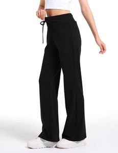 Pantalones Personalizados Baratos al por mayor para mujer, pantalones informales de pierna ancha, pantalones de yoga acampanados personalizados con cordón de cintura alta, gran oferta - Product Image 4