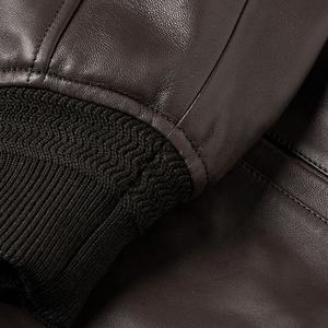 Vente en gros de longue veste en cuir monochrome vintage col montant enduit d'hiver imperméable fabricant d'extérieur mince - Product Image 5