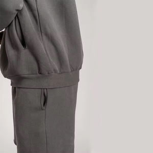 Ensemble de sweats à capuche pour hommes de la meilleure qualité, couleur gris foncé, manches longues, vêtements de rue, ensemble de sweats à capuche pour hommes avec logo personnalisé - Product Image 3