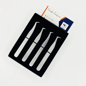Private Label Japanese Stainless Steel Durable 10mm Eyelash Tweezers Custom Logo <b>Smooth</b> Tip Volume Lash Extension Matt Finish - Product Image 4