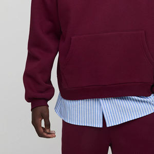 เสื้อมีฮู้ดแขนกราฟิกสำหรับผู้ชายขนาด600กรัมเสื้อฮู้ดเข้ารูปบ็อกซี่แบบไม่มีกระเป๋าไม่มีเชือก - Product Image 6