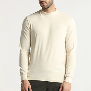 T-shirt uni à manches longues pour hommes, vente en gros de vêtements pour hommes, t-shirt à manches longues de haute qualité à col rond - Product Image 1