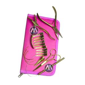 ชุดอุปกรณ์ต่อผมทำจากสแตนเลสสีทองชุดเครื่องมือสำหรับต่อผมทำโลโก้ตามสั่ง - Product Image 3