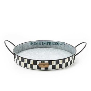 Plateau de service alimentaire galvanisé fait main de concepteur Look attrayant Art créatif Plateau de service alimentaire fait main de fournitures indiennes - Product Image 3
