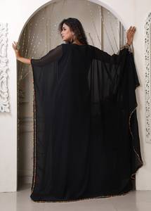 Caftán Marroquí 2024, Vestido Largo de Gasa Estilo Dubai, Vestidos de Mujer con Lentejuelas, Cristal, Bordado Natural y Cinta Dorada - Product Image 5