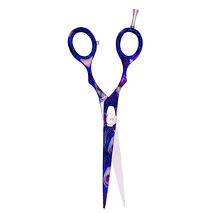 Tijeras de corte de pelo de peluquero de calidad superior Papel de pavo real recubierto con cuchillas duraderas afiladas Tijeras de pelo de corte súper elegantes - Product Image 5