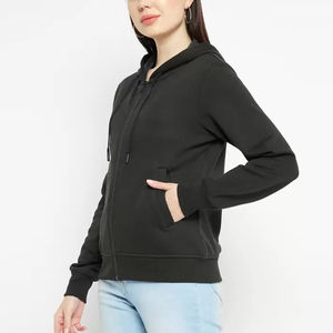 Vente chaude Nouveauté Hiver Sweat à capuche zippé grande taille pour femmes Polaire doux 100% coton Quantité en vrac - Product Image 3