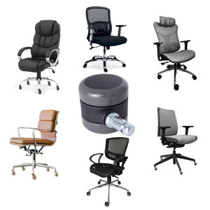 Roulette de remplacement pivotante de 2 pouces pour chaise de bureau avec tige à anneau de friction universelle en PU - Product Image 6