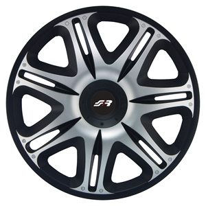Kit de Tapacubos de 16 Pulgadas, Estilo NASCAR, Color Plata y Negro - Product Image 3
