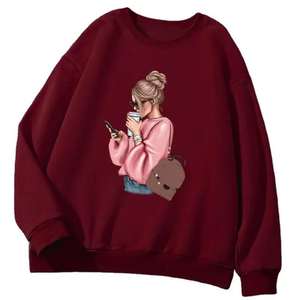 Sudadera Extra Grande para Mujer, Cuello Redondo, con Capucha, Transpirable, de Forro Polar, Impermeable, Informal de Invierno, 100% Algodón, 300g, con Logotipo en la Espalda - Product Image 3