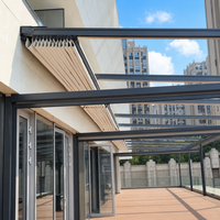 Pergola motorisée en aluminium avec toit rétractable en PVC, imperméable, pare-soleil pour jardin, terrasse, patio, balcon, cour, villa