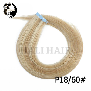 Premium 100% Virgin Natural Straight Tape Single Super Double Drawn Raw Silky Smooth Dyed Remy Extensiones de cabello humano alto - Product Image 5