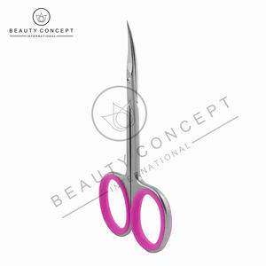 Venta al por mayor OEM logotipo personalizado profesional manicura cutícula tijeras con mango de silicona Rosa Suave bucles - Product Image 2