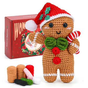 Handmade Eco-Friendly <b>Crochet</b> Santa and Doll Christmas Decor Fashionable Vintage Style for DIY Carto - Product Image 2