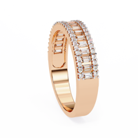 Para Gia Igi certificado CVD HPHT laboratorio cultivado creado diamante 14K/18k oro sólido eternidad boda anillo Baguette anillos de diamantes