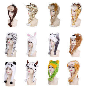 귀여운 모자 참신 동물 모자 고양이 팬더 개 재미 있은 부드러운 따뜻한 비니 봉제 겨울 모자 - Product Image 2