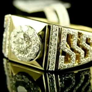 แหวนเพชรโมอิส2.00 CT ประดับเพชรสำหรับผู้หญิง925ชุบทองด้วยเงินสไตล์วินเทจสำหรับหมั้น - Product Image 1