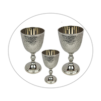 Gobelet élégant en argent gravé |   Calice de Luxe pour Boissons, Idéal pour la Maison, la Cuisine, la Salle à Manger, le Bar, Décoration, Cadeau, Artisanat Artistique Fait Main