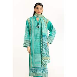 Élégant ensemble 3 pièces vert imprimé pour femme, orné de diamants, grande taille, longueur genou, style modeste, idéal pour les dîners et les fêtes de jour XS-ODM - Product Image 5