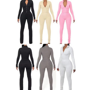 Ensemble de vêtements de sport pour femmes en deux pièces, vêtements de yoga pour la salle de sport, ensemble de sport à manches longues, sweat-shirt de yoga - Product Image 5