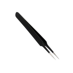 Pinzas para Pestañas de Acero Inoxidable Antiestáticas, Duraderas, con Punta Suave, Recubrimiento Negro, para Salón de Belleza - Product Image 3