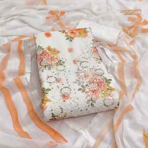 Exclusivo Conjunto de Traje de Mujer sin Costuras en Falsa Georgette con Bordado, Manga Larga, Antiencogimiento, Salwar Kameez Indio, Sari para Boda - Product Image 4