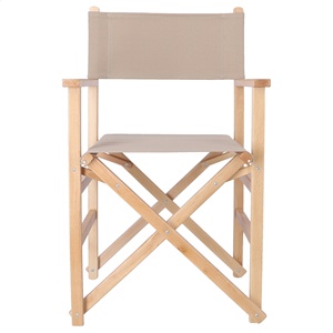 Sedia da Regista WELL HOME in Legno di Faggio con Finitura a Olio e Tela Grigio Pietra 51x46x86 cm - Product Image 1