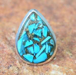 Anillo de Plata de Ley 925 con Baño de Oro Rosa, Diseño Elegante con Turquesa, Regalo de Joyería para Ella - Product Image 3