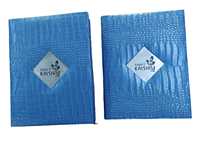 Porte-menu et support en cuir PU italien de haute qualité, durable, avec logo nickelé pour restaurant, bar à vin, hôtel