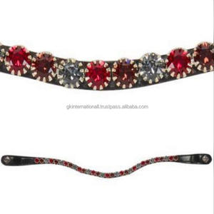 Banda de cuero elegante para cejas, cadena de cristal con diseño de flores y botón a presión para cierre de bucle - Product Image 4