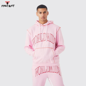 Vente en gros de vêtements de fitness pour hommes, survêtements respirants avec logo personnalisé, vêtements de jogging pour entraînement de couleur contrastée - Product Image 3