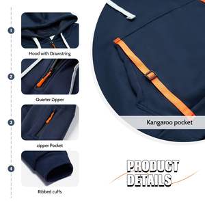 QUICKSHOW 350 GSM polaire blanc sweats à capuche plaine en gros poids lourd surdimensionné hommes sweats à capuche coton mélangé - Product Image 5