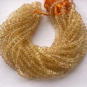 4 มม.6 มม.8 มม.10 มม.สีเหลืองธรรมชาติสีส้มCitrine Faceted RondelleอัญมณีลูกปัดStrandเครื่องประดับผู้ผลิตร้านค้าตัวแทนจําหน่ายออนไลน์ - Product Image 1