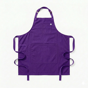 Delantal sin mangas de lona amarillo mostaza, diseño sencillo, con bolsillos, lavable a máquina, resistente al agua, de alta resistencia para cocinar y uso diario. - Product Image 3
