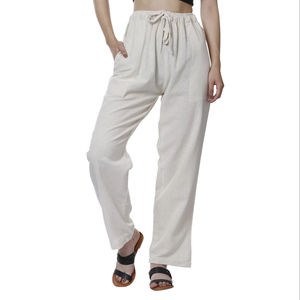 100% coton écologique solide pyjama pantalon respirant blanc vêtements de nuit confortable vêtements de nuit amples vêtements de détente été vert Web - Product Image 1