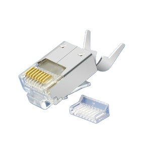 Conector Modular RJ45 8P8C Cat6 Macho Blindado para Cabo de Rede Multicondutor Trançado 26AWG <span class=keywords><strong>Cat</strong></span> 6 <span class=keywords><strong>Cat</strong></span> 6a - Product Image 2