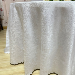 Wholesale Modern Round Woven Polyester Oilproof Customizable Luxury High Jacquard Elegant Tablecloth For Wedding Banquet - Product Image 6