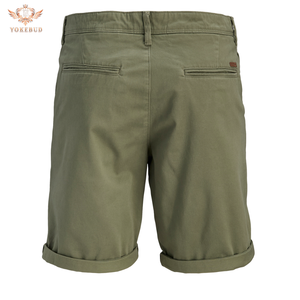 Short chino taille moyenne à coupe ajustée et élégant pour hommes, couleur unie de qualité supérieure, design personnalisé, vêtements décontractés de grande taille - Product Image 3