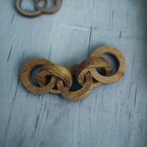 Brun naturel foncé 2-Link perlé Triangle manguier chaîne en bois sculpté à la main écologique décor à la maison pour Table salon pâques - Product Image 2